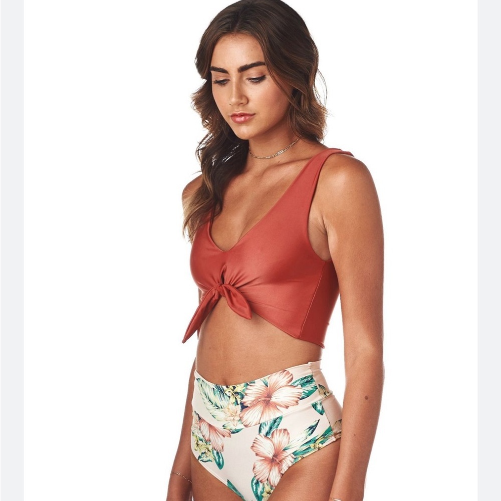 • Montce • Sienna Red Tie Front Bikini Top XS Red Women’s Swimwear